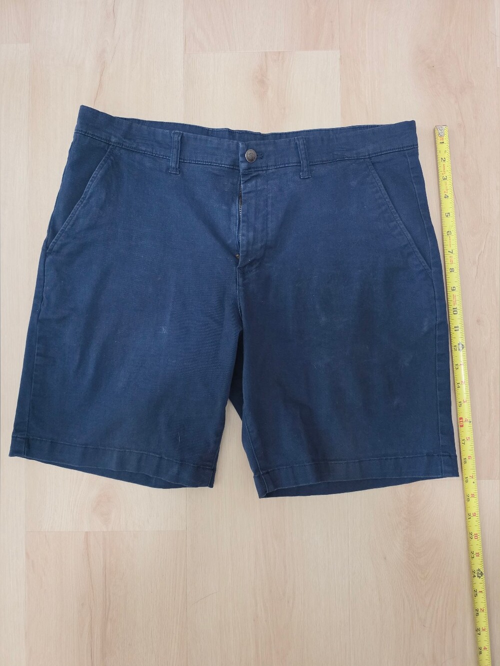 Men's Navy Flat Front Short 36